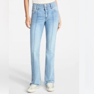 High rise flare jeans with reverse seam on front five pocket NWT size 4 & 16